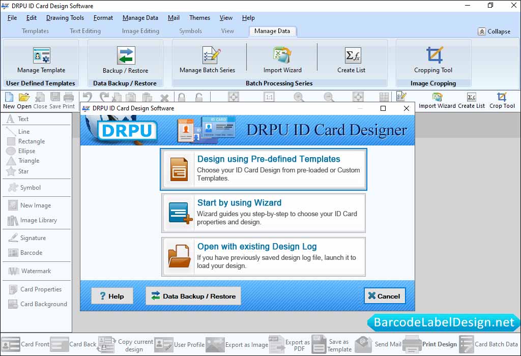 Id Card Software Select Option Screenshots