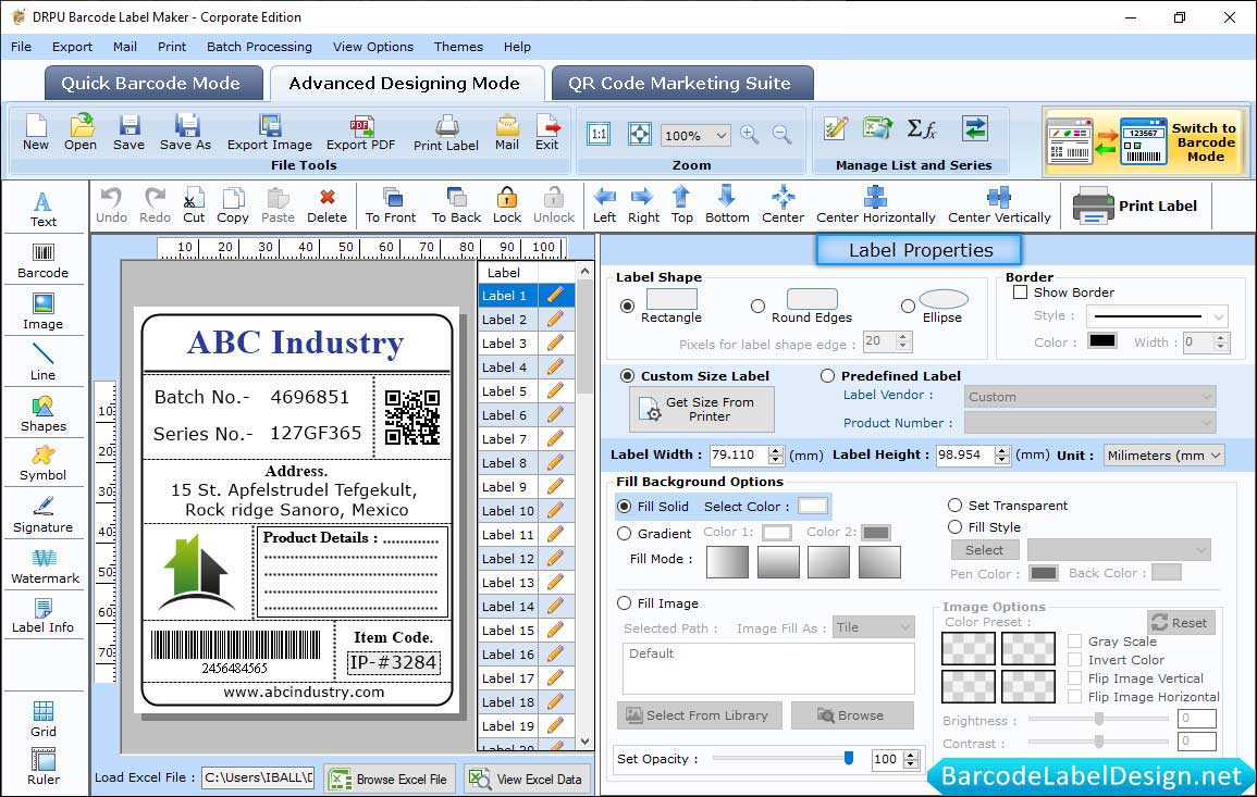 Label Properties