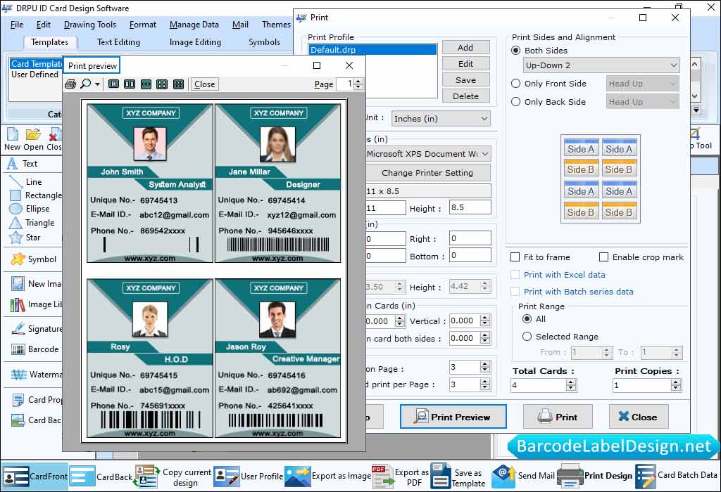 Id Card Software Print Settings Screenshots