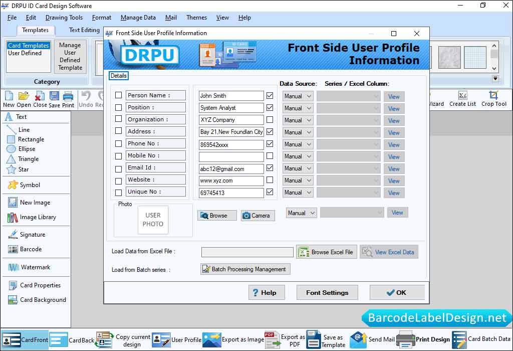 Id Card Software User Profile Screenshots