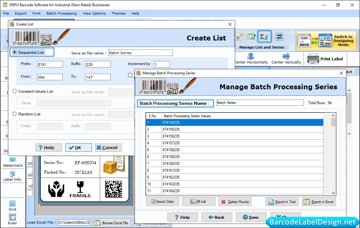 Create and Manage Batch Processing Series