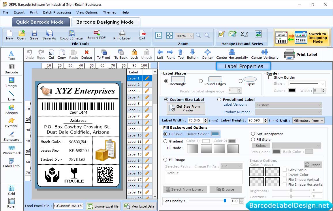 Label Properties