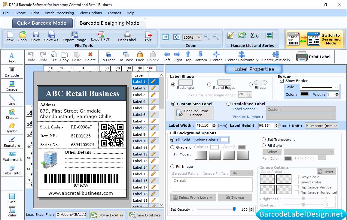 Label Properties Label Properties