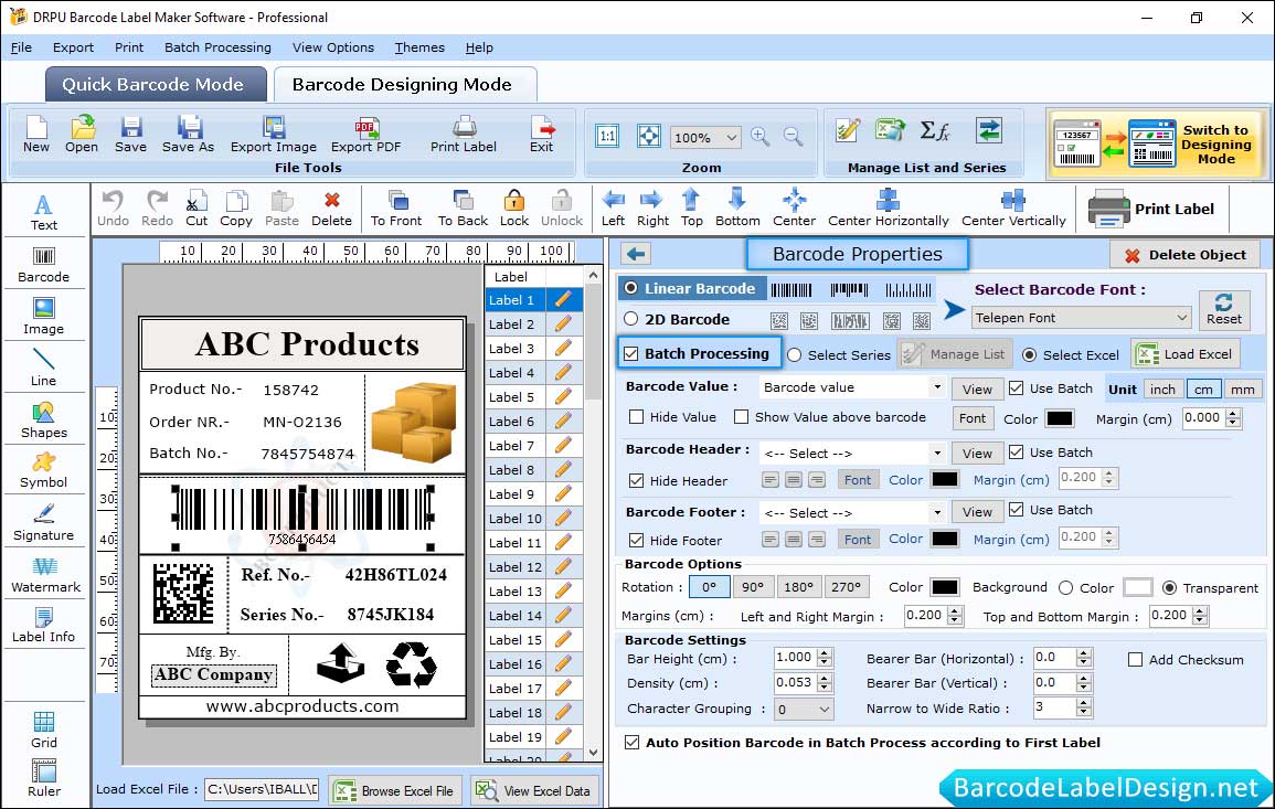 Barcode Properties