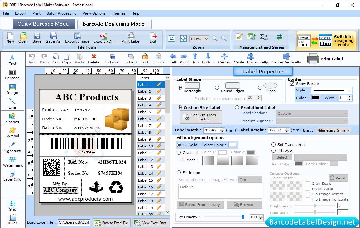 Label Properties