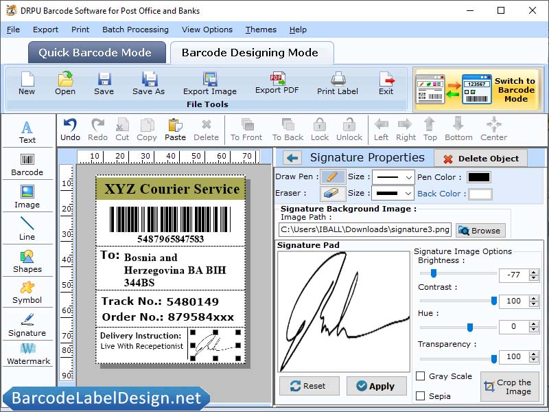 Windows 7 Bank Barcode Label Generator 7.3 full