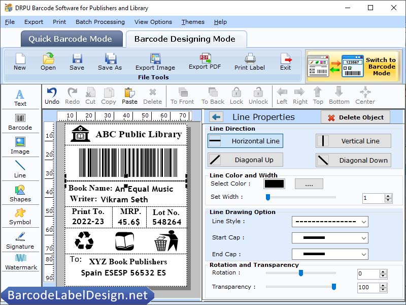 Screenshot of Design Publisher Barcode Software